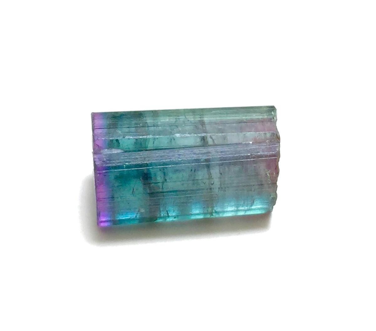 10.9 Carat Purple Cap Rainbow Tourmaline – Rare Tri-Color Terminated Crystal from Peche Mine